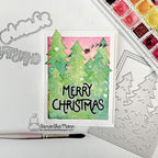 Newton's Nook Designs Evergreens Frame Die nn2410d05 reindeer