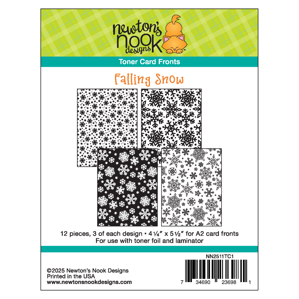 Newton's Nook Designs Falling Snow Toner Card Fronts nn2511tc1