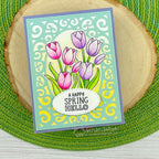 Newton's Nook Designs Filigree Oval Frame Dies nn2503d05 happy spring