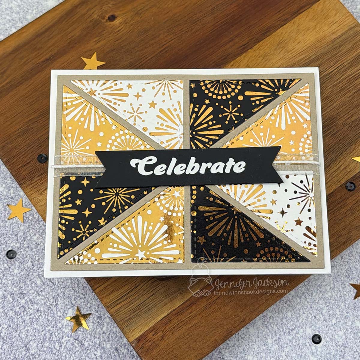 Newton's Nook Designs Fireworks Toner Card Fronts Pack nn2606tc1 golden celebrate