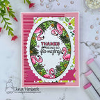 Newton's Nook Designs Flamingo Oval Clear Stamps nn2206s04* flamingo