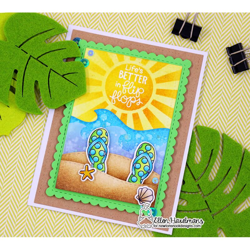 Newton's Nook Designs Flip Flop Life Clear Stamps nn1807s06 sunshine beach