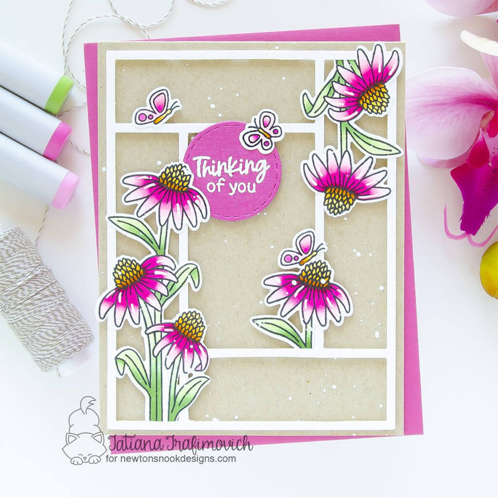 Newton's Nook Designs Floral Delights Clear Stamp and Die Set butterflies