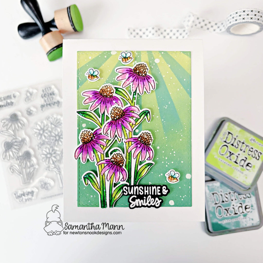 Newton's Nook Designs Floral Delights Clear Stamp and Die Set sunshine