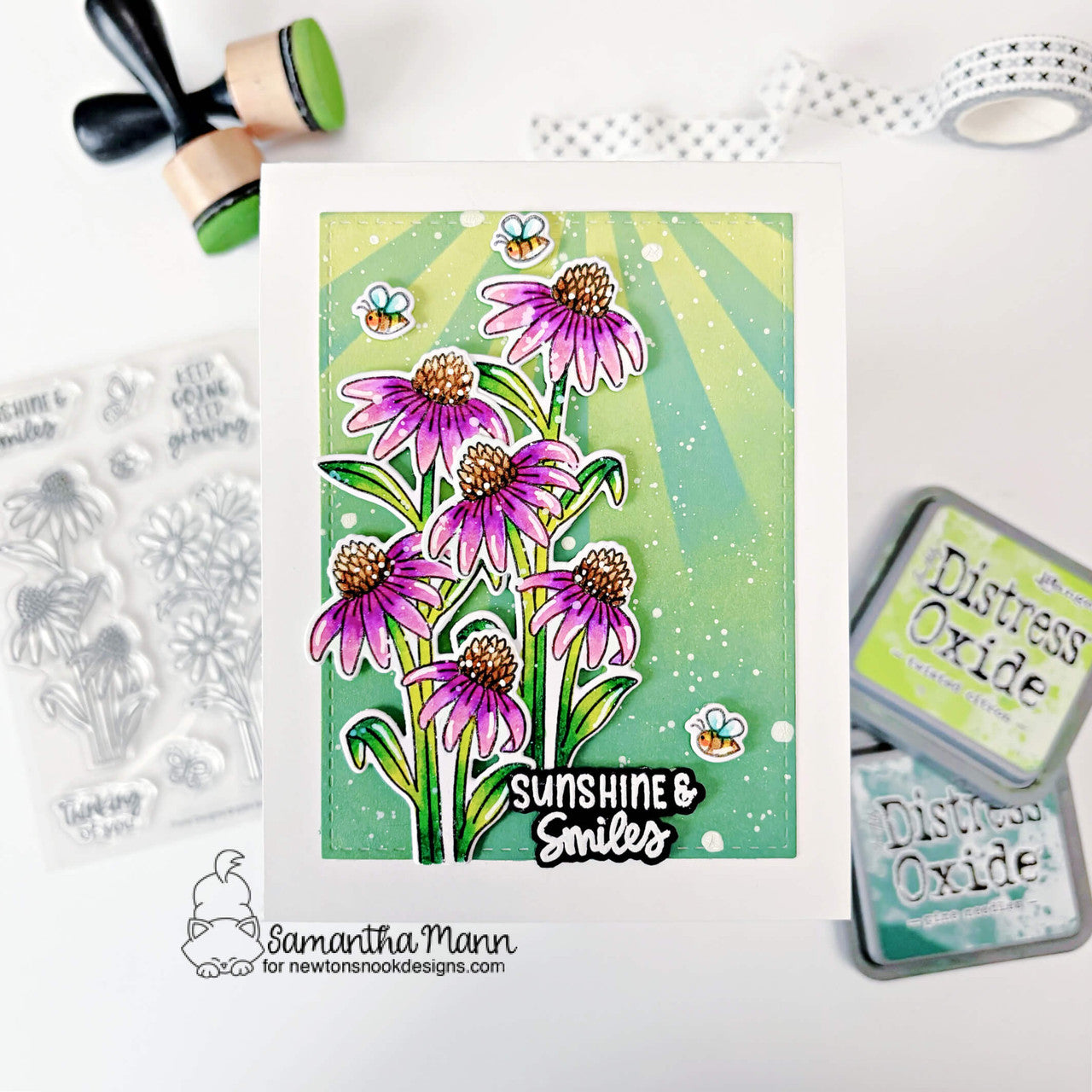 Newton's Nook Designs Floral Delights Clear Stamp and Die Set sunshine