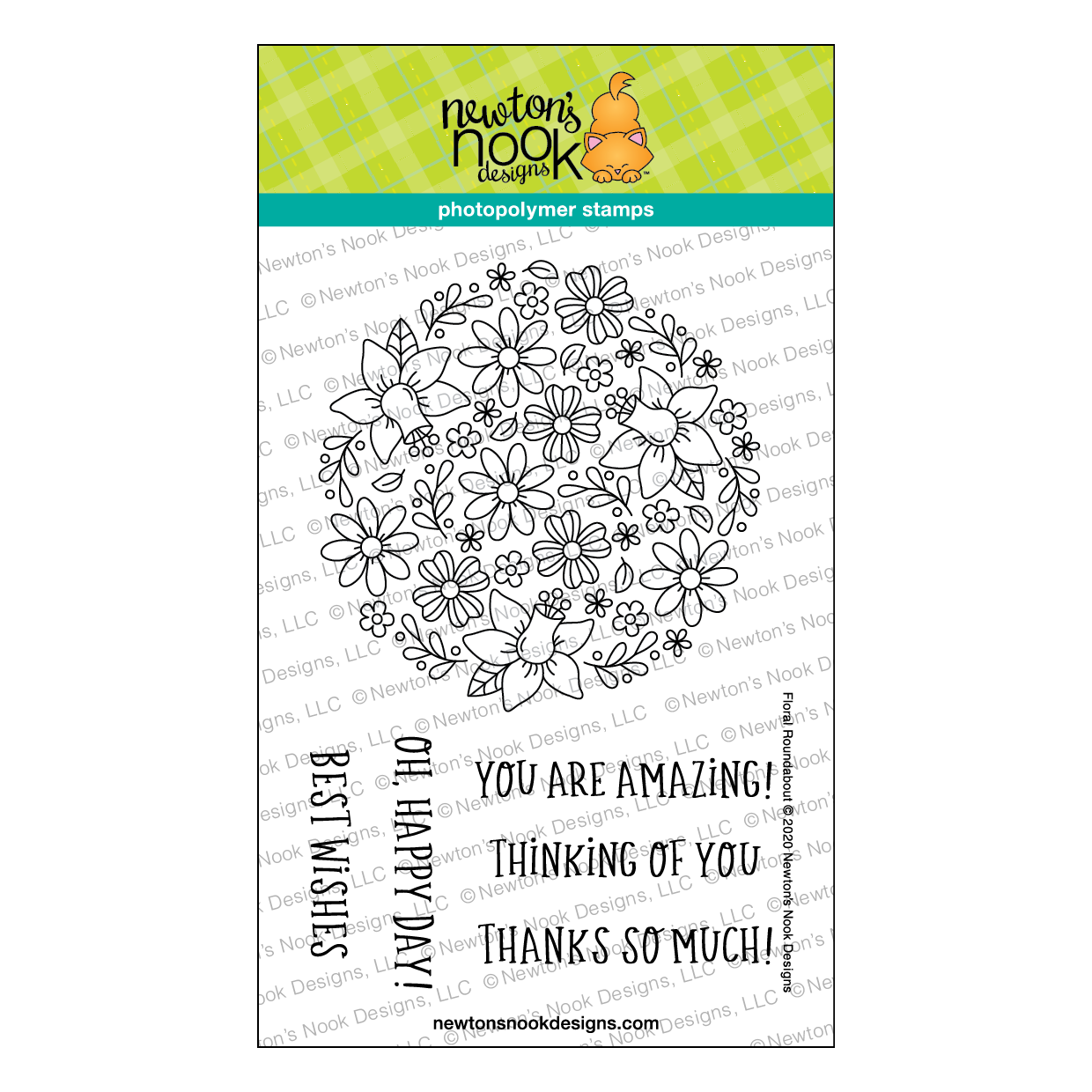 Newton's Nook Designs Floral Roundabout Clear Stamps nn2005s05 1
