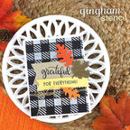 Newton's Nook Designs Gingham Stencil nn1909t01 leaf
