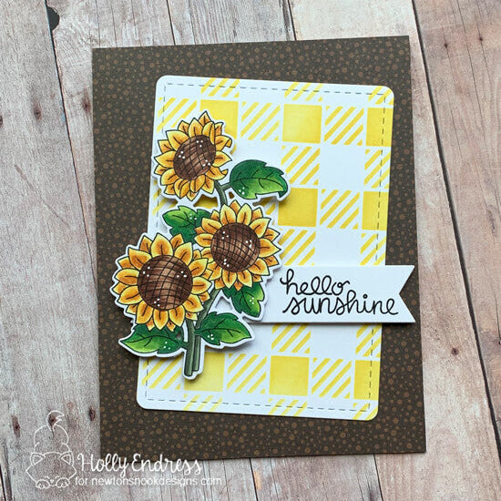 Newton's Nook Designs Gingham Stencil nn1909t01 sunflower