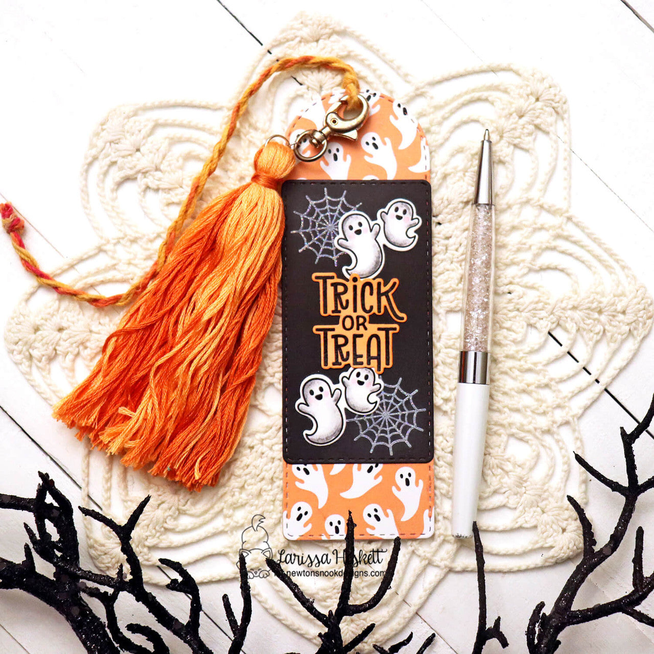 Newton's Nook Designs Halloween Postage Sampler Clear Stamp and Die Set bookmark