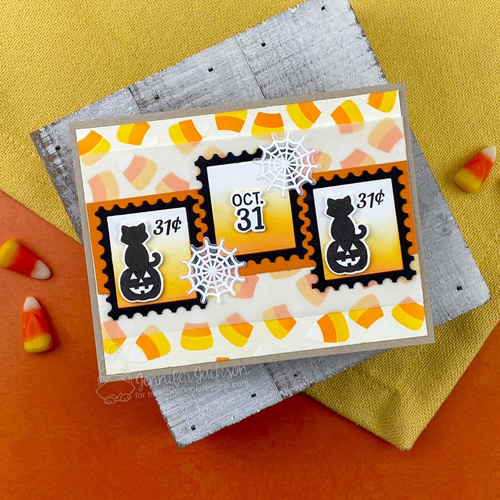Newton's Nook Designs Halloween Postage Sampler Clear Stamps nn2509s05 cats