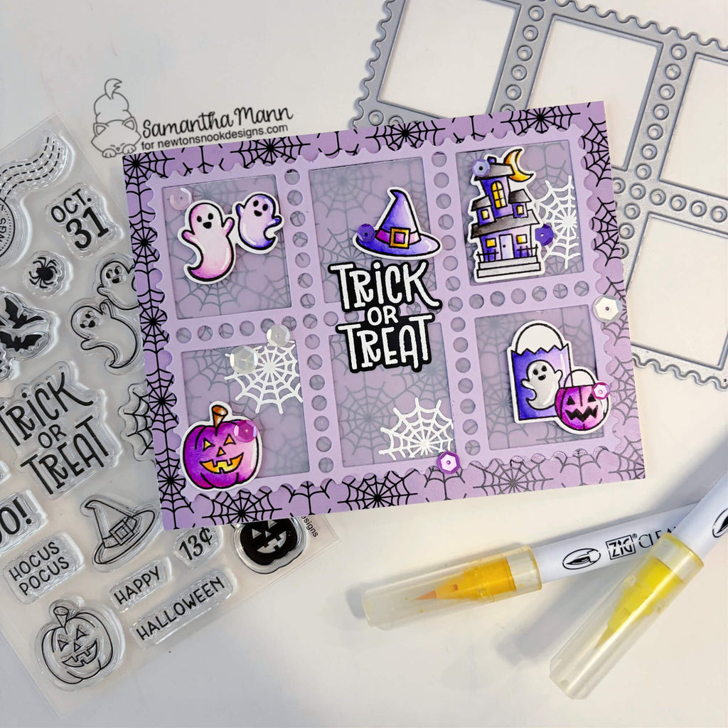 Newton's Nook Designs Halloween Postage Sampler Dies nn2509d05 ghosts