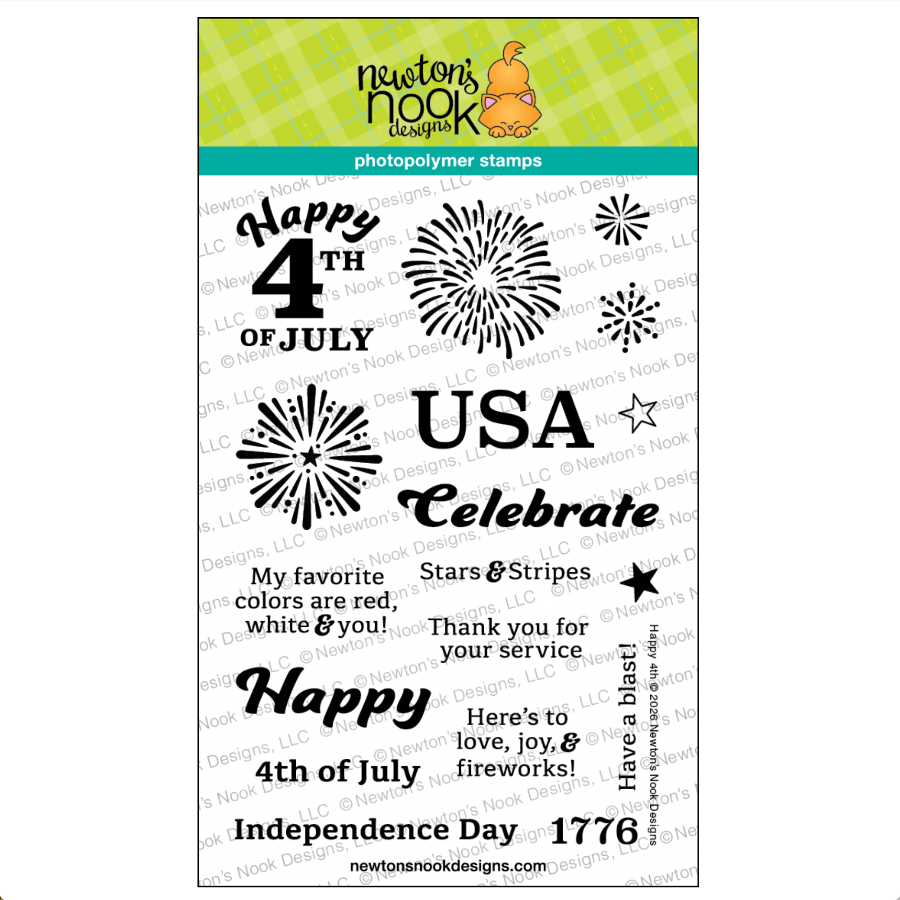 Newton's Nook Designs Happy 4th Clear Stamps nn2606s01