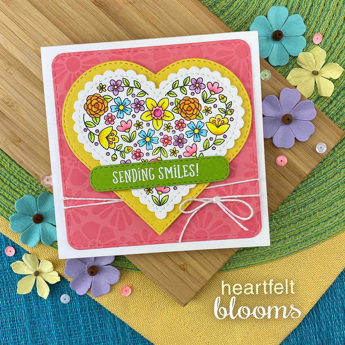 Newton's Nook Designs Heartfelt Blooms Clear Stamps nn2104s06 sending smiles