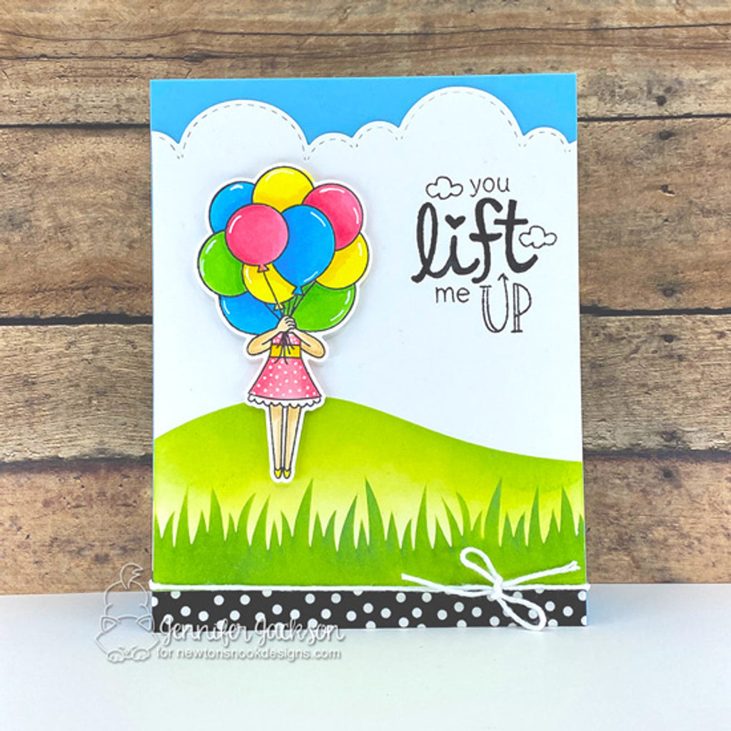 Newton's Nook Designs Hills and Grass Stencil nn1907t04 balloons