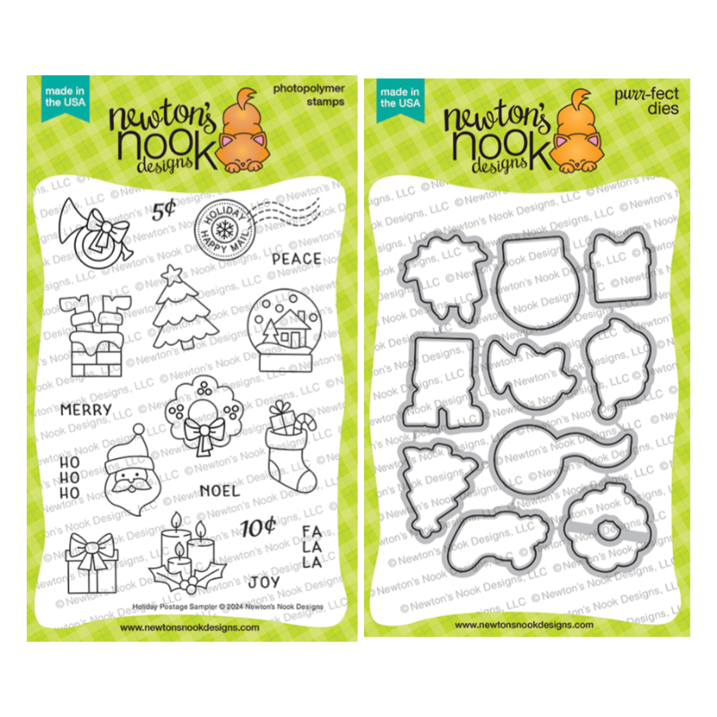 Newton's Nook Designs Holiday Postage Sampler Clear Stamp and Die Set