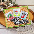 Newton's Nook Designs Holiday Postage Sampler Clear Stamp and Die Set merry christmas