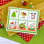 Newton's Nook Designs Holiday Postage Sampler Clear Stamp and Die Set santa