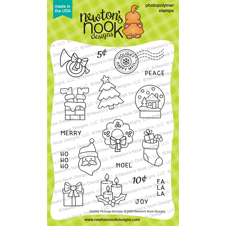 Newton's Nook Designs Holiday Postage Sampler Clear Stamps nn2410s03
