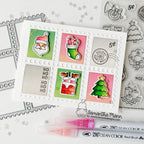 Newton's Nook Designs Holiday Postage Sampler Clear Stamps nn2410s03 happy holiday