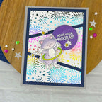 Newton's Nook Designs Hula Hoop Newton Clear Stamps nn2606s02 hooray fireworks card