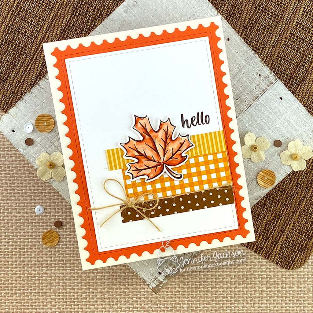 Newton's Nook Designs Leaf Splendor Clear Stamp and Die Set hello