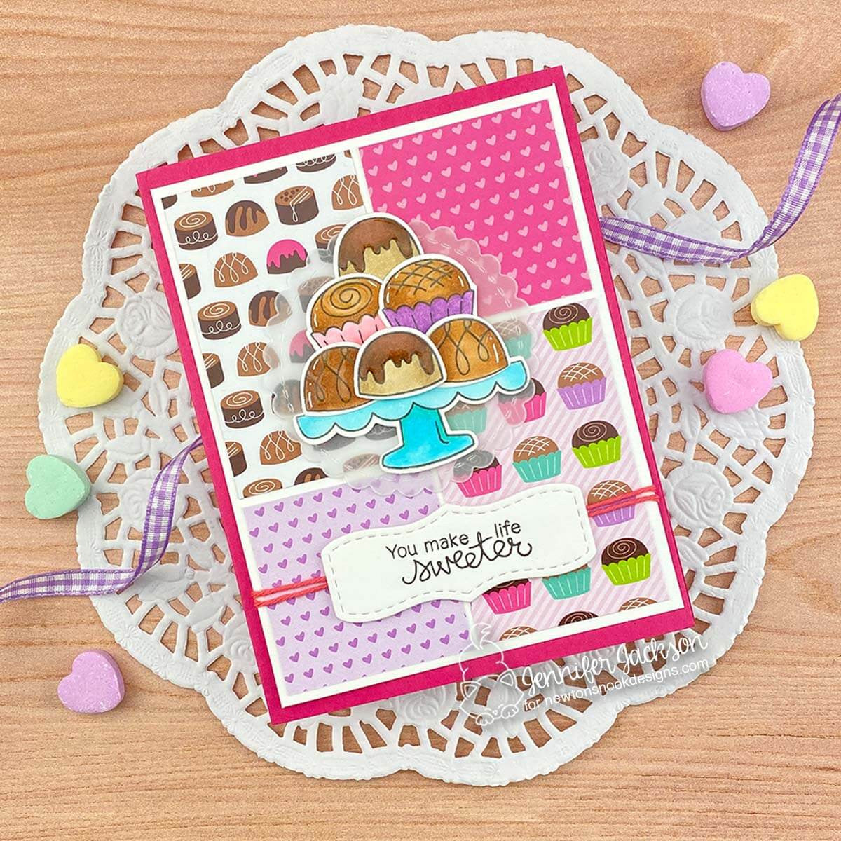 Newton's Nook Designs Love and Chocolate 6 x 6 inch Paper Pad nn2301p01 hearts