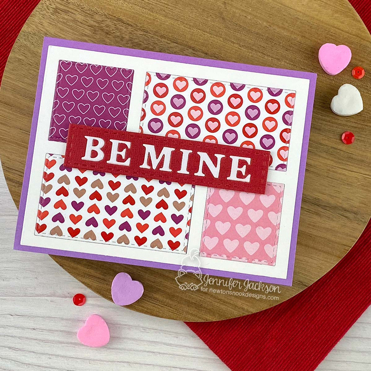 Newton's Nook Designs Lovely Hearts 6x6 inch Paper Pad nn2412p01 be mine