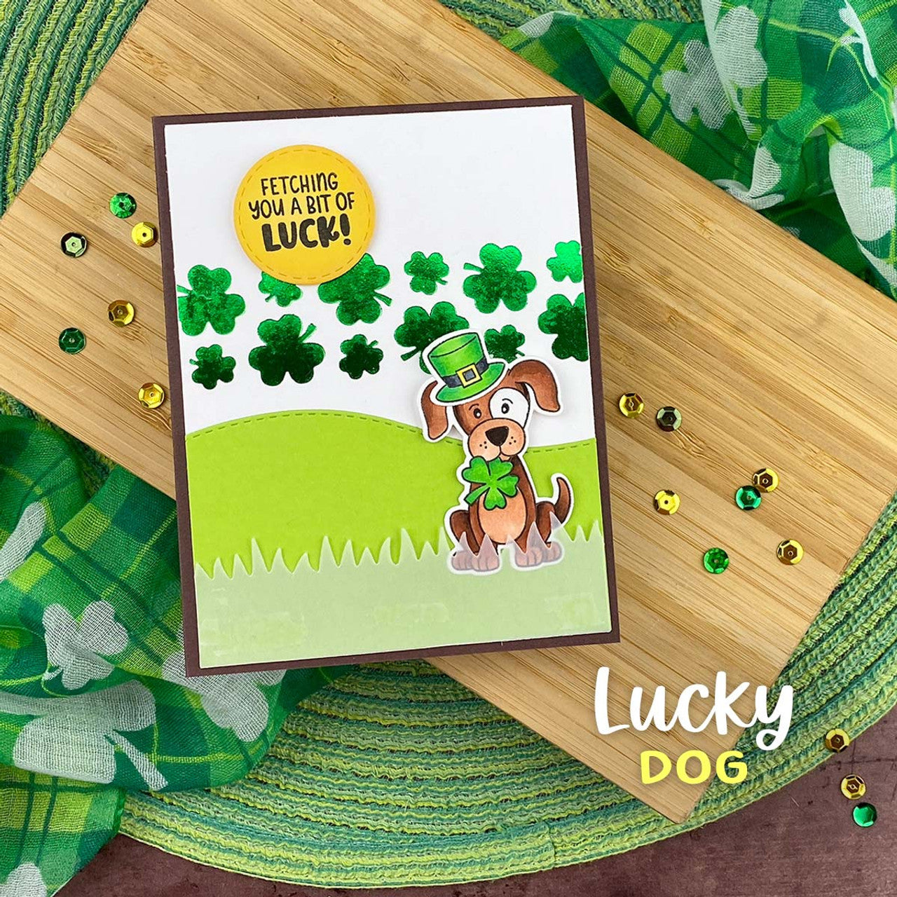 Newton's Nook Designs Lucky Dog Clear Stamps nn2402s02 green