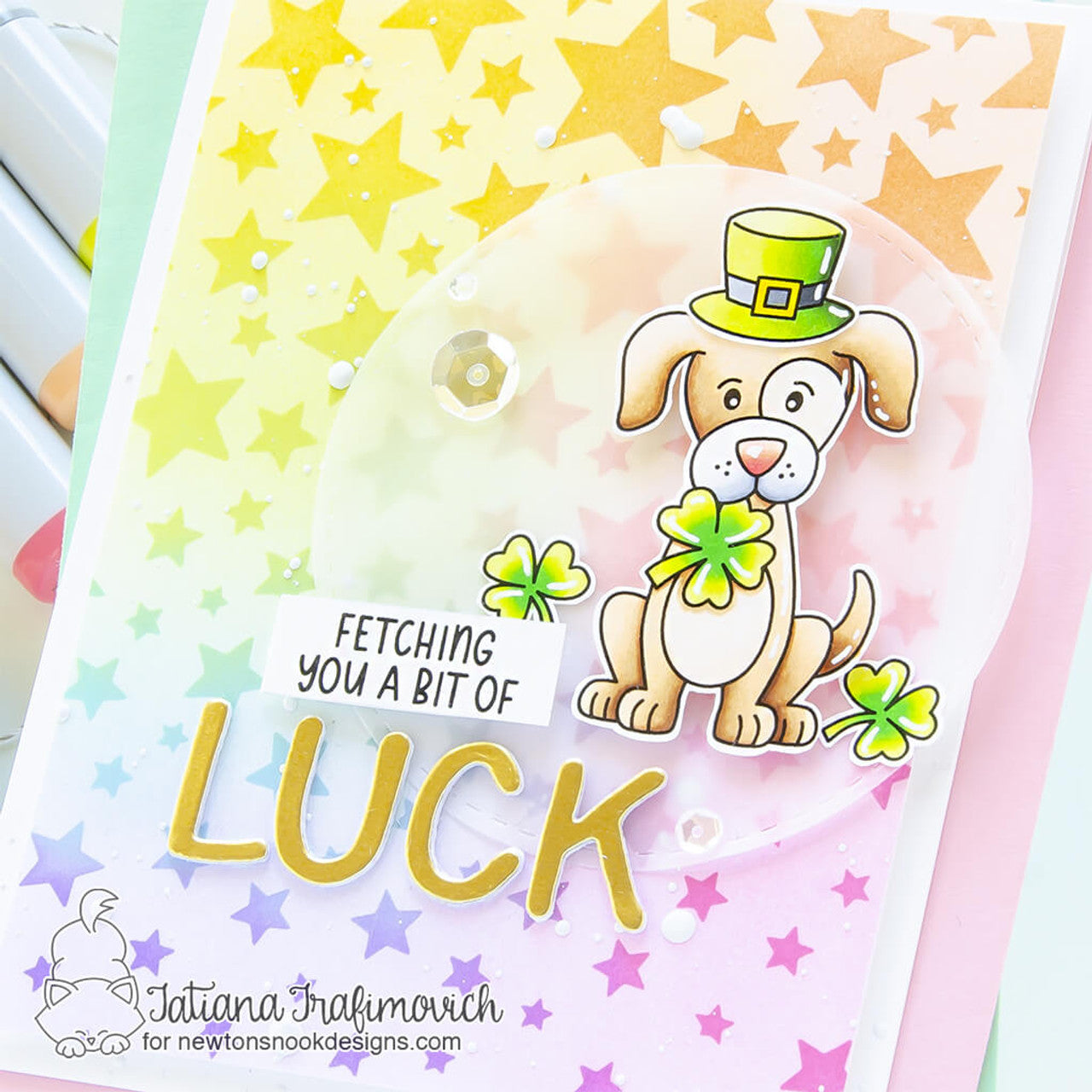 Newton's Nook Designs Lucky Dog Clear Stamps nn2402s02 stars