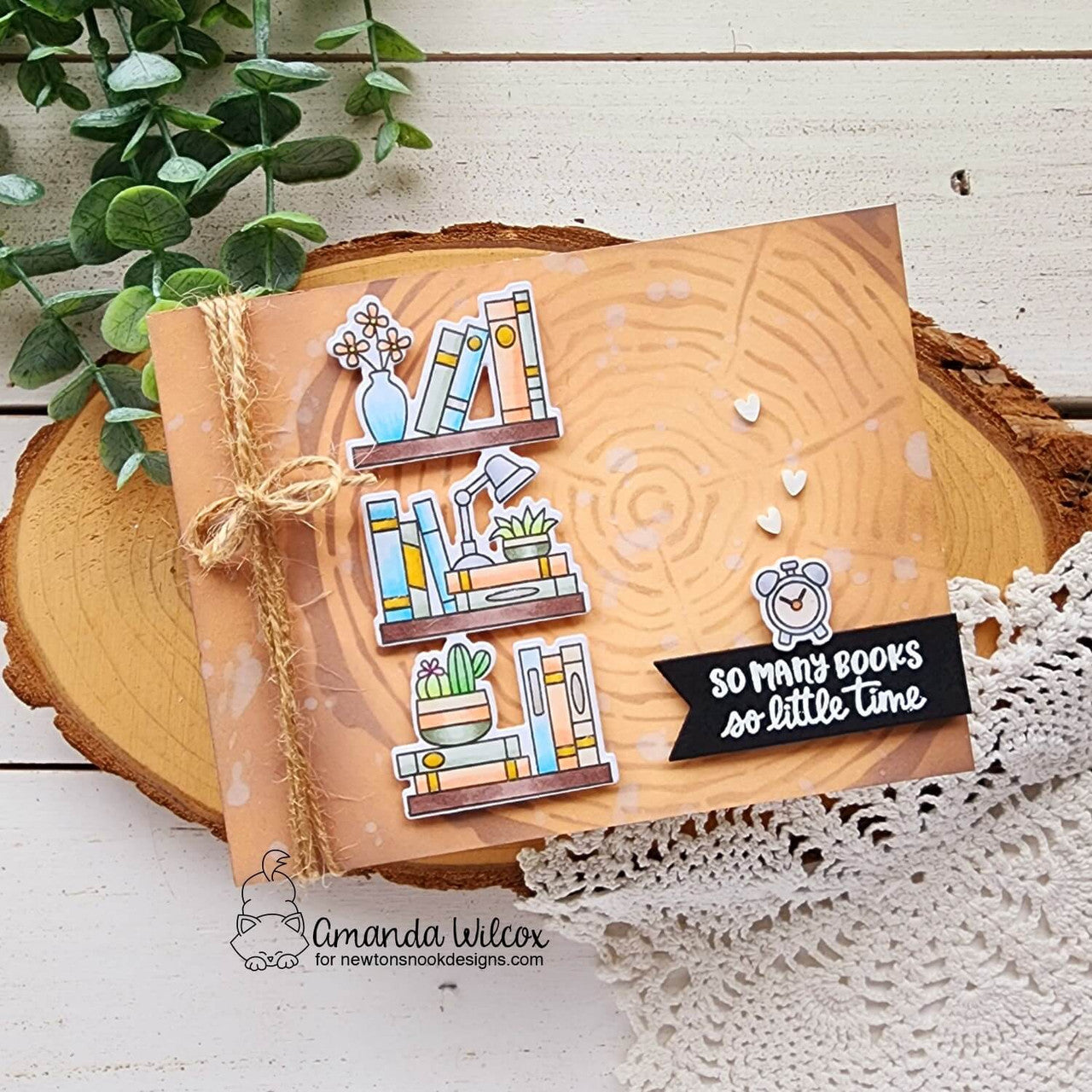 Newton's Nook Designs Never Enough Books Clear Stamp and Die Set no time