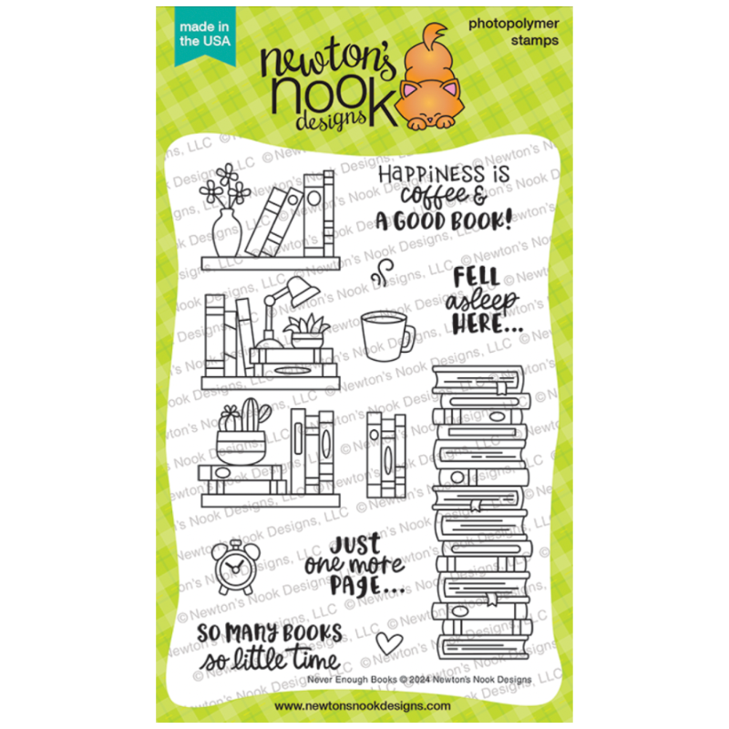 Newton's Nook Designs Never Enough Books Clear Stamp and Die Set​ product image 1
