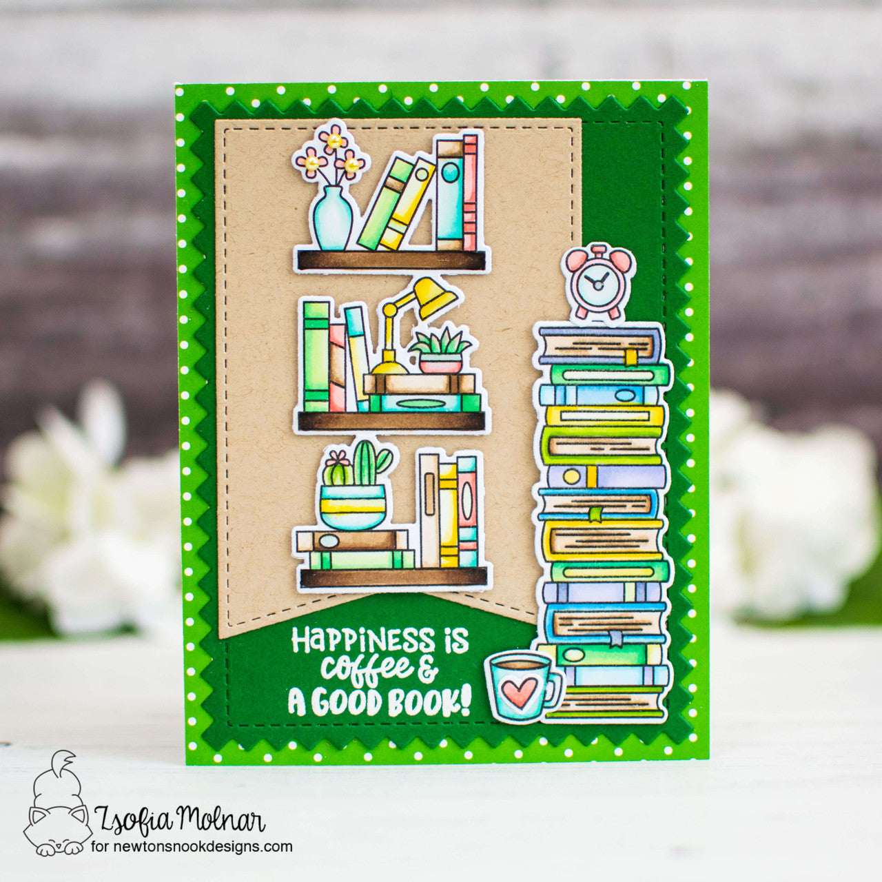 Newton's Nook Designs Never Enough Books Clear Stamps nn2404s04 happiness