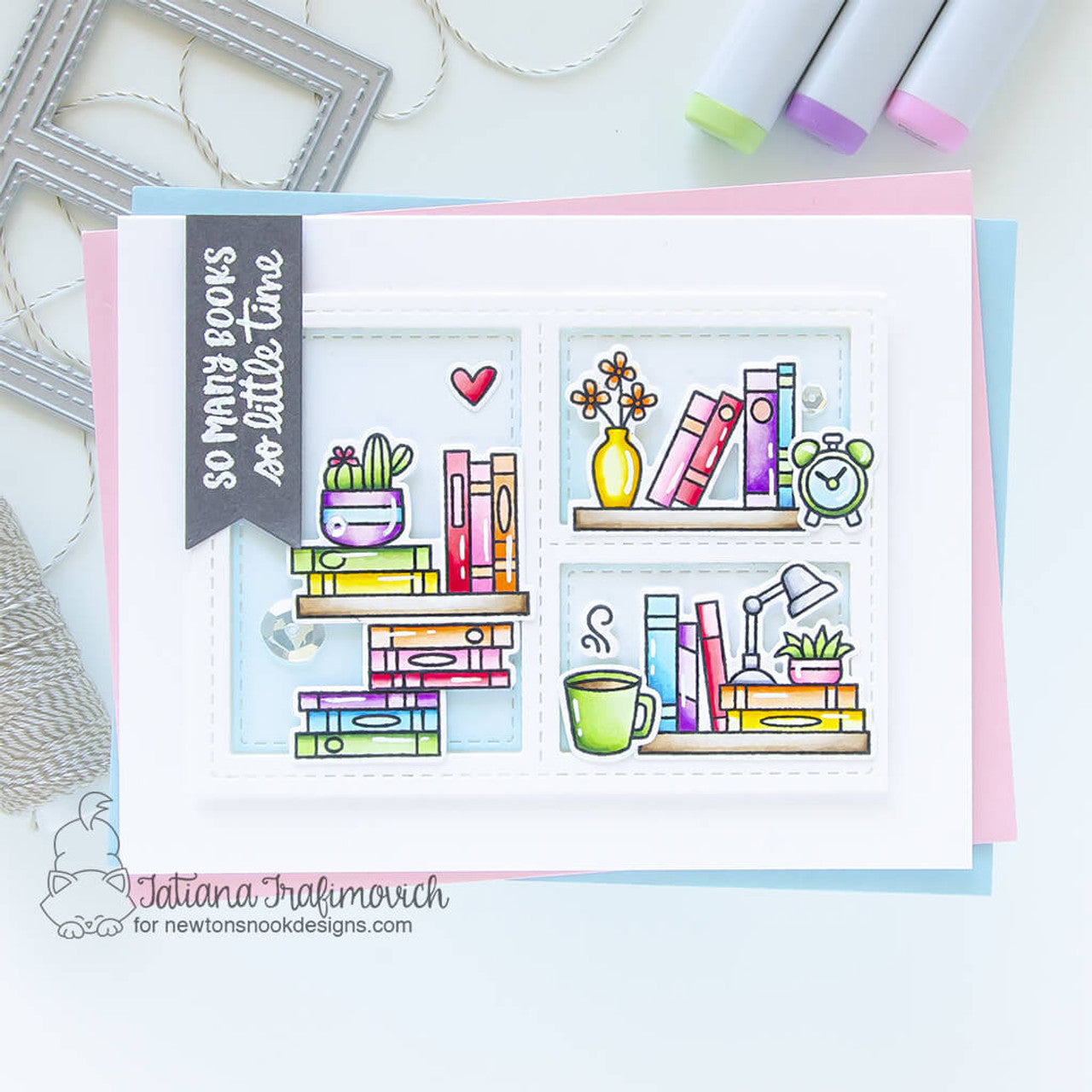 Newton's Nook Designs Never Enough Books Dies nn2404d04 coffee
