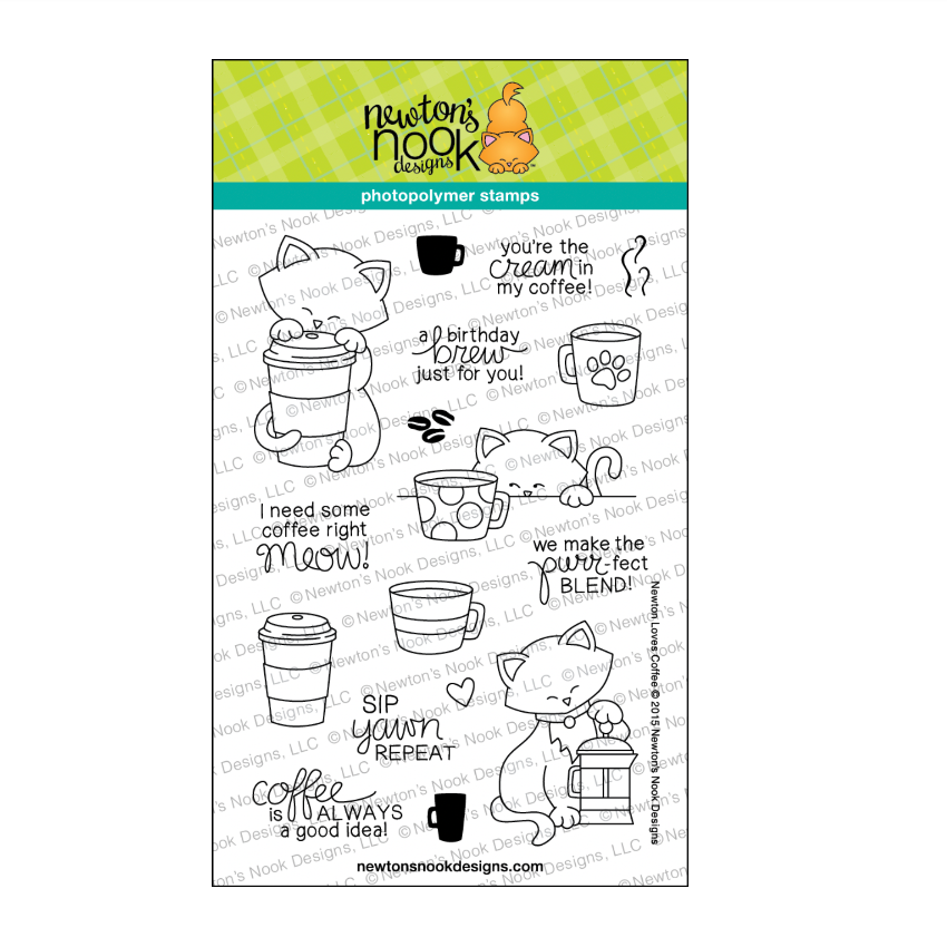 Newton's Nook Designs Newton Loves Coffee Clear Stamps 20150902