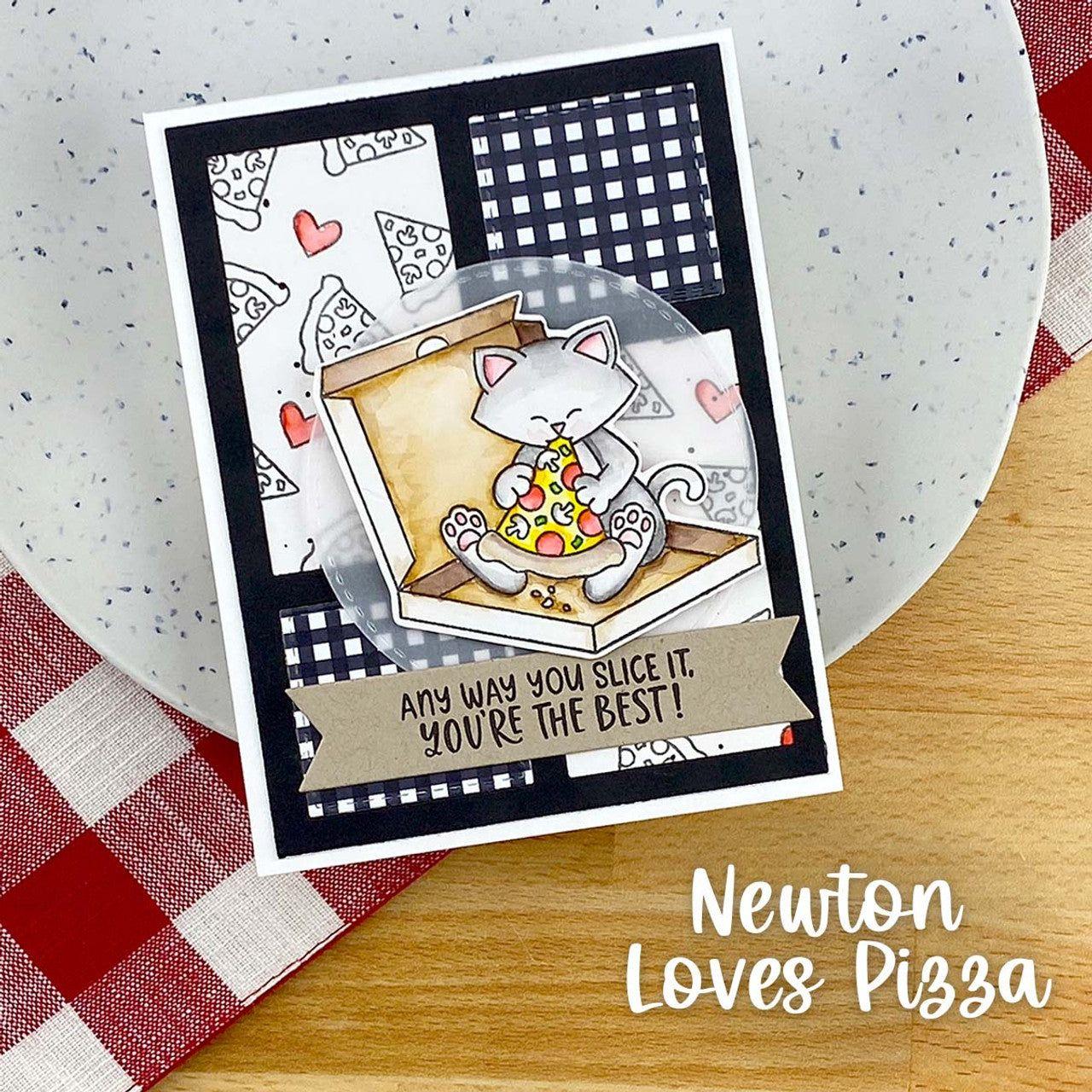 Newton's Nook Designs Newton Loves Pizza Clear Stamp and Die Set