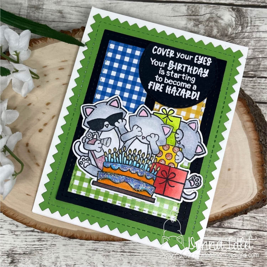 Newton's Nook Designs Newton's Bright Birthday Clear Stamp and Die Set cake