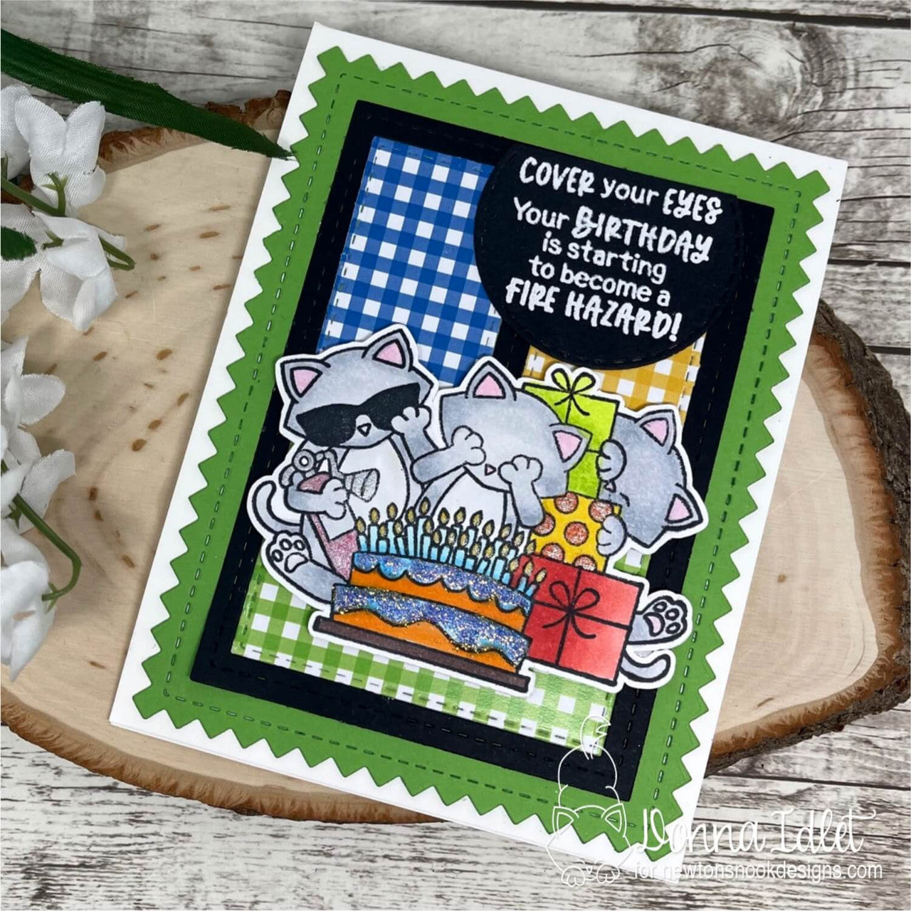 Newton's Nook Designs Newton's Bright Birthday Clear Stamp and Die Set cake