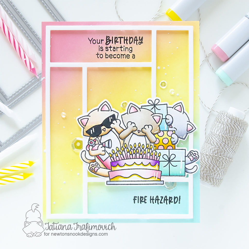 Newton's Nook Designs Newton's Bright Birthday Dies n2311d05 cake