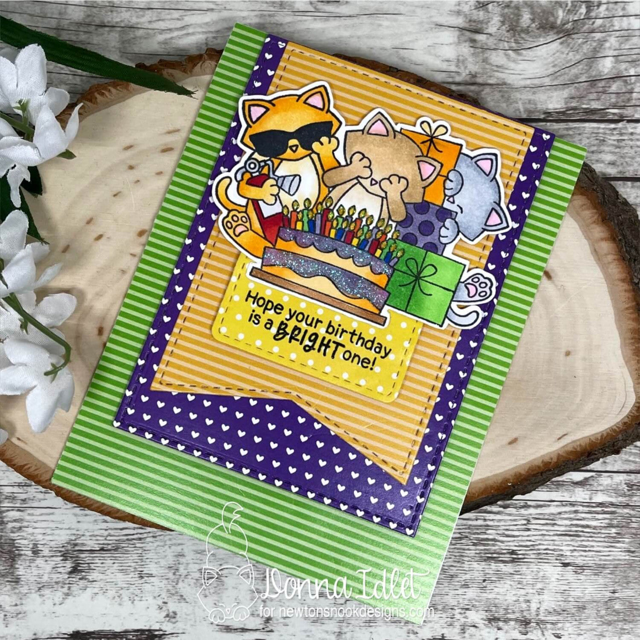 Newton's Nook Designs Newton's Bright Birthday Dies n2311d05 hearts