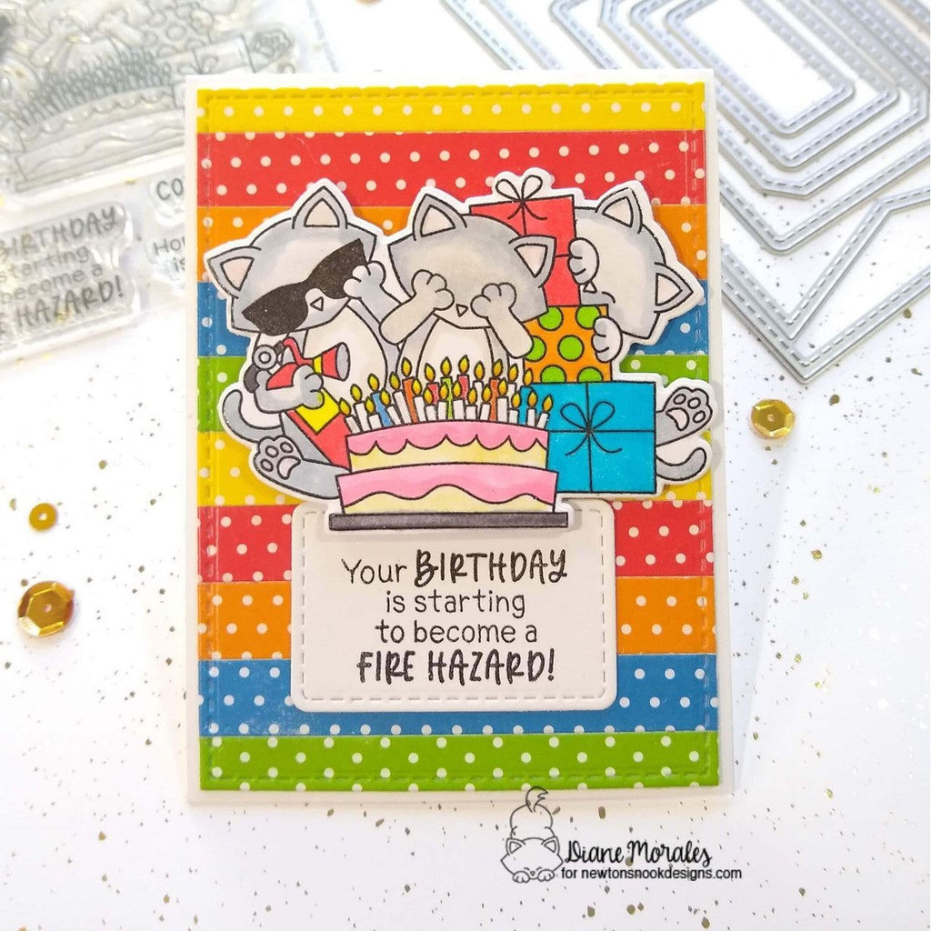 Newton's Nook Designs Newton's Bright Birthday Dies n2311d05 stripes