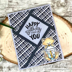 Newton's Nook Designs Newton's Bubble Tea Clear Stamp and Die Set happy birthday