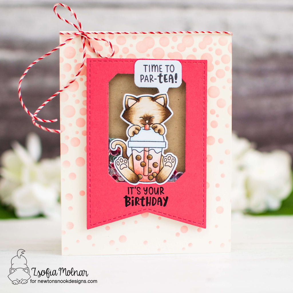 Newton's Nook Designs Newton's Bubble Tea Clear Stamps nn2404s01 birthday