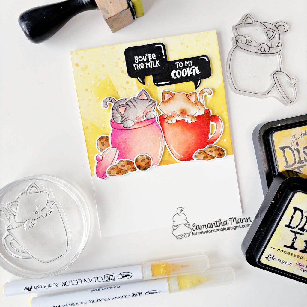 Newton's Nook Designs Newton's Cookie Jar Clear Stamp and Die Set chocolate chip