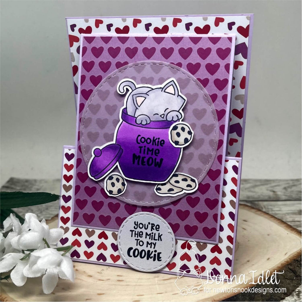 Newton's Nook Designs Newton's Cookie Jar Clear Stamp and Die Set purple