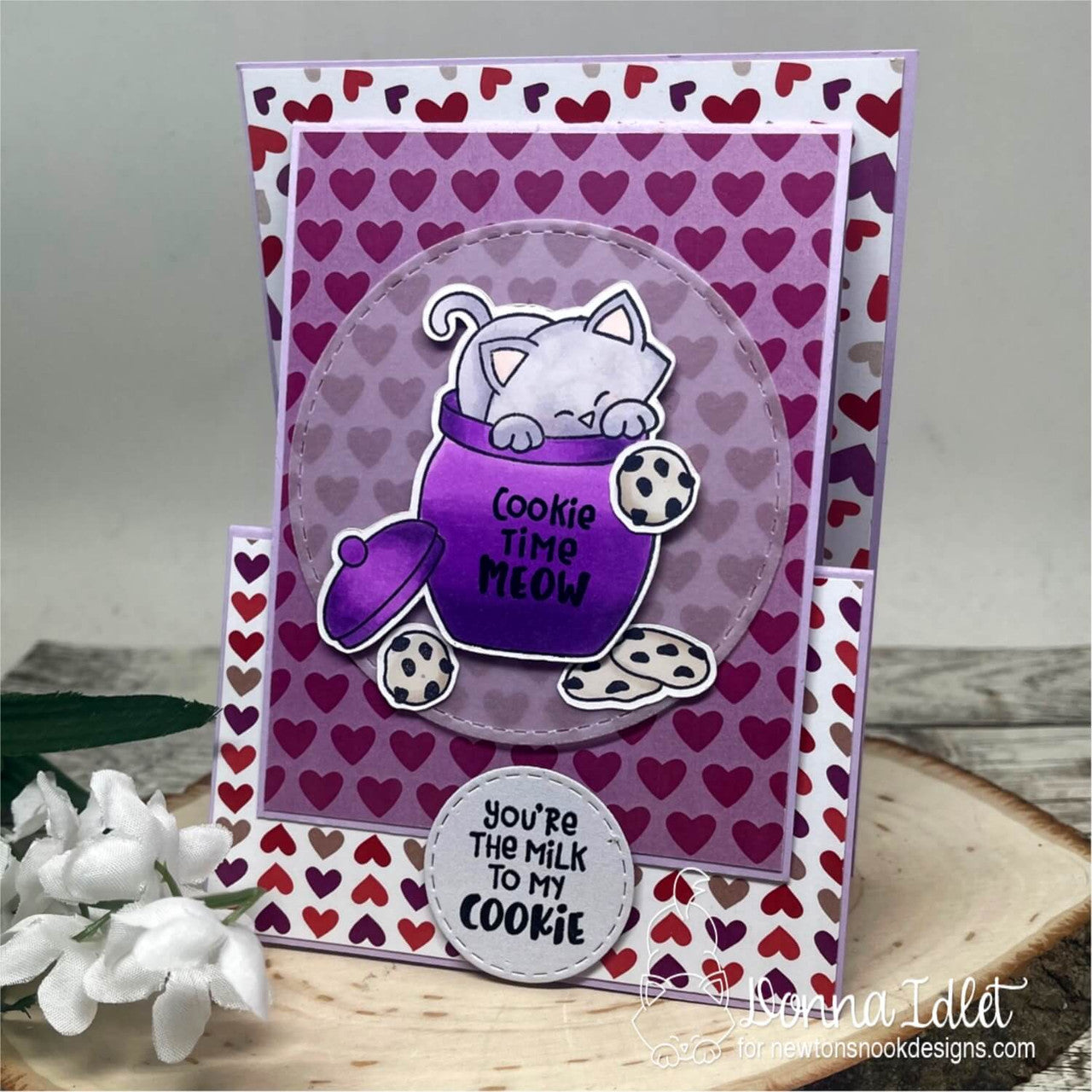 Newton's Nook Designs Newton's Cookie Jar Clear Stamp and Die Set purple