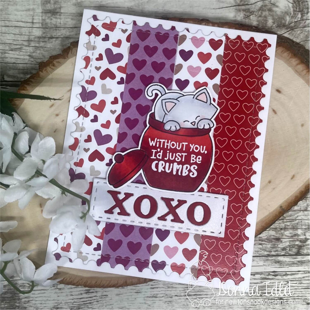 Newton's Nook Designs Newton's Cookie Jar Clear Stamp and Die Set xoxo