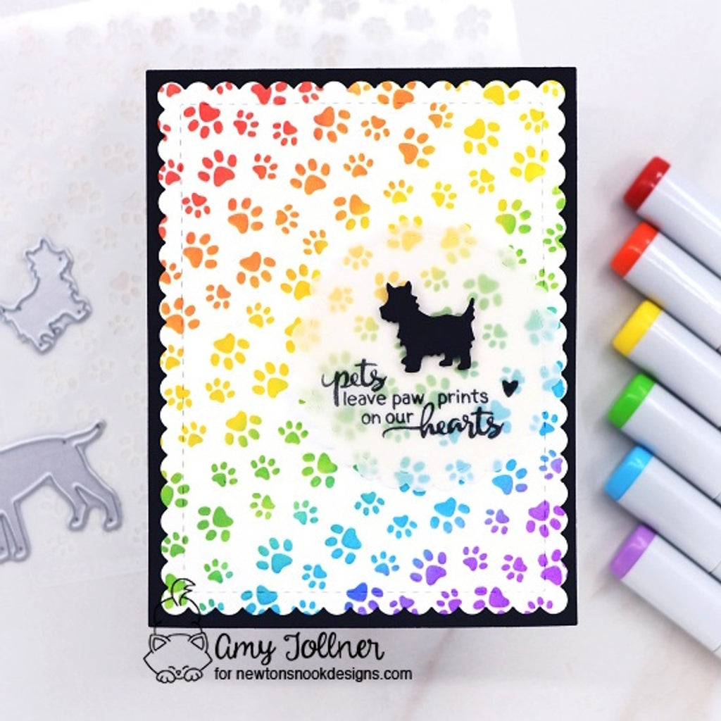 Newton's Nook Designs Petite Paw Prints Stencil nn2203t01 pets