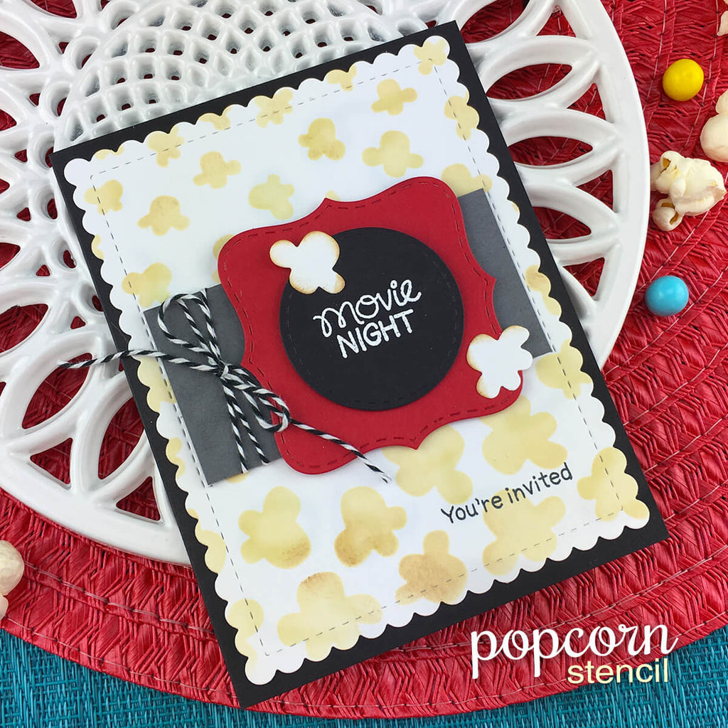 Newton's Nook Designs Popcorn Stencil nn1905t01 white