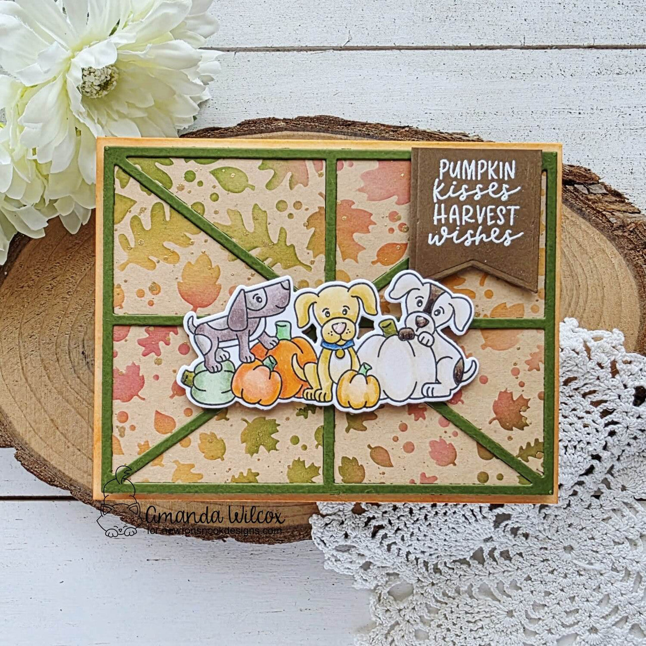 Newton's Nook Designs Pumpkin Tails Clear Stamp and Die Set dogs