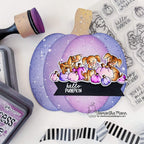 Newton's Nook Designs Pumpkin Tails Clear Stamp and Die Set pumpkins
